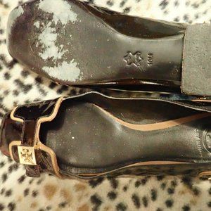 Torey burch gently used black patent - 10